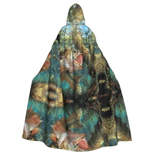 OTTKGGA Fisch-Kapuzenumhang Zauberer Umhang Sensenmann Vampir Party Halloween Erwachsene Cosplay Bühnenkostüme OTTKGGA Fisch-Kapuzenumhang Zauberer Umhang Sensenmann Vampir Party Halloween Erwachsene Cosplay Bühnenkostüme von OTTKGGA