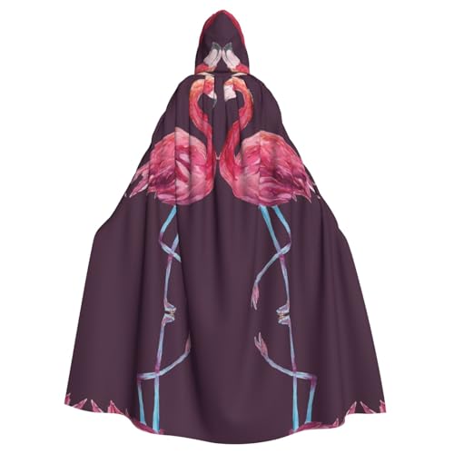 OTTKGGA Flamingos Kapuzenumhang Zauberer Umhang Sensenmann Vampir Party Halloween Erwachsene Cosplay Bühne Kostüme von OTTKGGA