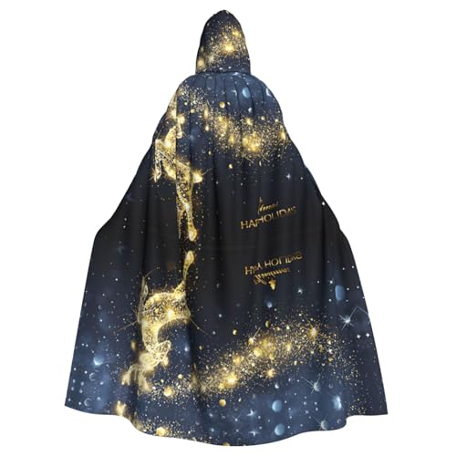 OTTKGGA Goldener Hirsch Weihnachten Kapuzenumhang Zauberer Umhang Sensenmann Vampir Party Halloween Erwachsene Cosplay Bühne Kostüme OTTKGGA Goldener Hirsch Weihnachten Kapuzenumhang Zauberer Umhang Sensenmann Vampir Party Halloween Erwachsene Cosplay Bühne Kostüme von OTTKGGA