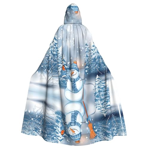 OTTKGGA Hardworking Snowman Hooded Cloak Wizard Cape Sensenmann Vampir Party Halloween Erwachsene Cosplay Bühnenkostüme von OTTKGGA