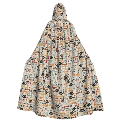 OTTKGGA Hundeknochen Pfotenabdrücke Kapuzenumhang Zauberer Umhang Sensenmann Vampir Party Halloween Erwachsene Cosplay Bühne Kostüme OTTKGGA Hundeknochen Pfotenabdrücke Kapuzenumhang Zauberer Umhang Sensenmann Vampir Party Halloween Erwachsene Cosplay Bühne Kostüme von OTTKGGA