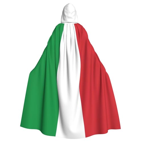 OTTKGGA Kapuzenumhang mit Italien-Flagge, Zauberer-Umhang, Sensenmann, Vampir-Party, Halloween, Erwachsene, Cosplay, Bühnenkostüme von OTTKGGA