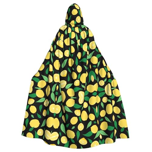 OTTKGGA Kapuzenumhang mit Zitronenfrucht, Zauberer-Umhang, Sensenmann, Vampir-Party, Halloween, Erwachsene, Cosplay, Bühnenkostüme von OTTKGGA