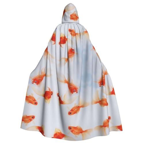 OTTKGGA Kleiner Goldfisch, der im Wasser schwimmt, mit Kapuze, Zauberer-Umhang, Sensenmann, Vampir-Party, Halloween, Erwachsene, Cosplay, Bühnenkostüme OTTKGGA Kleiner Goldfisch, der im Wasser schwimmt, mit Kapuze, Zauberer-Umhang, Sensenmann, Vampir-Party, Halloween, Erwachsene, Cosplay, Bühnenkostüme von OTTKGGA