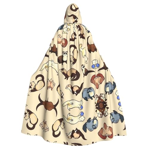 OTTKGGA Kleiner Panda Kapuzenumhang Zauberer Umhang Sensenmann Vampir Party Halloween Erwachsene Cosplay Bühne Kostüme von OTTKGGA