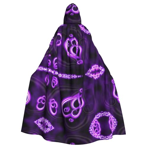 OTTKGGA Lila Love Kapuzenumhang Zauberer Umhang Sensenmann Vampir Party Halloween Erwachsene Cosplay Bühne Kostüme von OTTKGGA