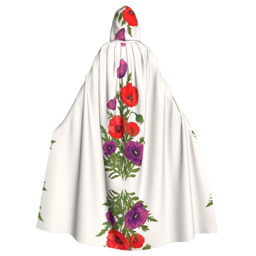 OTTKGGA Mohnblumen-Umhang mit Kapuze, Zauberer-Umhang, Sensenmann, Vampir-Party, Halloween, Erwachsene, Cosplay, Bühnenkostüme OTTKGGA Mohnblumen-Umhang mit Kapuze, Zauberer-Umhang, Sensenmann, Vampir-Party, Halloween, Erwachsene, Cosplay, Bühnenkostüme von OTTKGGA