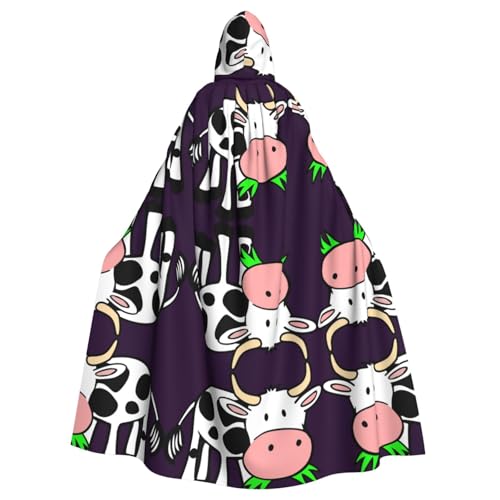 OTTKGGA Niedlicher Kuh-Umhang mit Kapuze, Zauberer-Umhang, Sensenmann, Vampir-Party, Halloween, Erwachsene, Cosplay, Bühnenkostüme von OTTKGGA