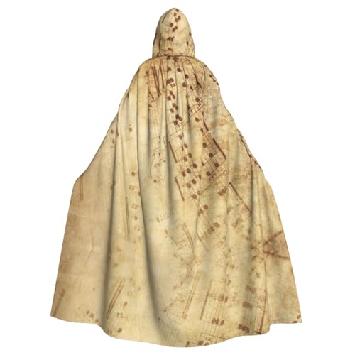 OTTKGGA Noten Kapuzenumhang Zauberer Umhang Sensenmann Vampir Party Halloween Erwachsene Cosplay Bühnenkostüme OTTKGGA Noten Kapuzenumhang Zauberer Umhang Sensenmann Vampir Party Halloween Erwachsene Cosplay Bühnenkostüme von OTTKGGA