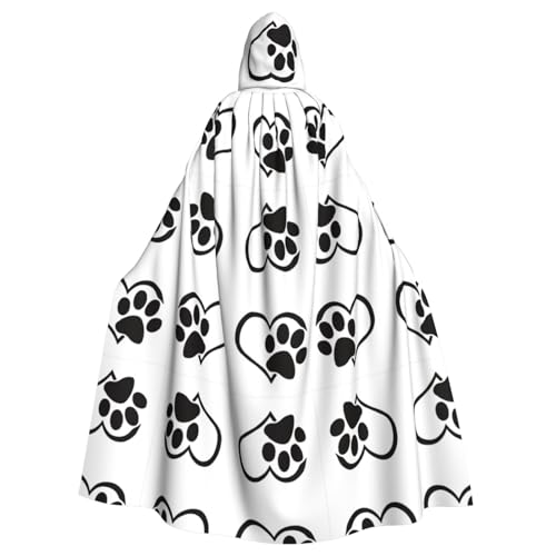 OTTKGGA Pfotenabdruck Kapuzenumhang Zauberer Umhang Sensenmann Vampir Party Halloween Erwachsene Cosplay Bühne Kostüme OTTKGGA Pfotenabdruck Kapuzenumhang Zauberer Umhang Sensenmann Vampir Party Halloween Erwachsene Cosplay Bühne Kostüme von OTTKGGA