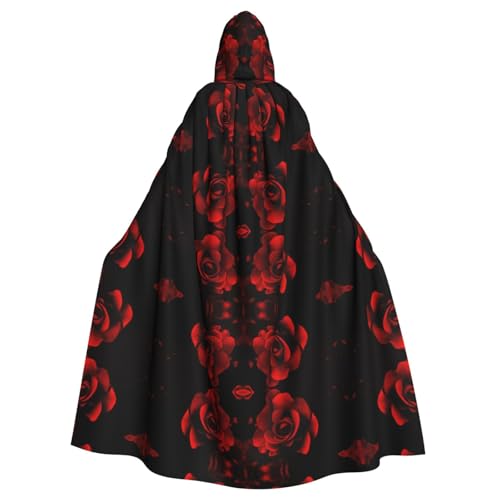 OTTKGGA Rote Rose Kapuzenumhang Zauberer Umhang Sensenmann Vampir Party Halloween Erwachsene Cosplay Bühne Kostüme OTTKGGA Rote Rose Kapuzenumhang Zauberer Umhang Sensenmann Vampir Party Halloween Erwachsene Cosplay Bühne Kostüme von OTTKGGA