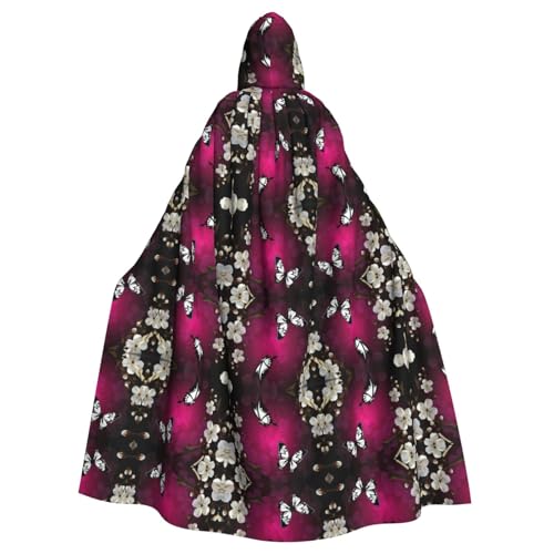 OTTKGGA Schwarz-weißer Schmetterling Kapuzenumhang Zauberer Umhang Sensenmann Vampir Party Halloween Erwachsene Cosplay Bühnenkostüme OTTKGGA Schwarz-weißer Schmetterling Kapuzenumhang Zauberer Umhang Sensenmann Vampir Party Halloween Erwachsene Cosplay Bühnenkostüme von OTTKGGA