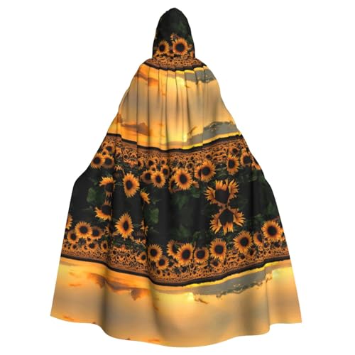 OTTKGGA Sonnenblumen-Umhang mit Kapuze, Zauberer-Umhang, Sensenmann, Vampir-Party, Halloween, Erwachsene, Cosplay, Bühnenkostüme OTTKGGA Sonnenblumen-Umhang mit Kapuze, Zauberer-Umhang, Sensenmann, Vampir-Party, Halloween, Erwachsene, Cosplay, Bühnenkostüme von OTTKGGA