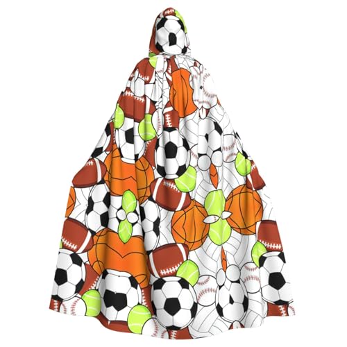 OTTKGGA Sportball Kapuzenumhang Zauberer Umhang Sensenmann Vampir Party Halloween Erwachsene Cosplay Bühne Kostüme von OTTKGGA