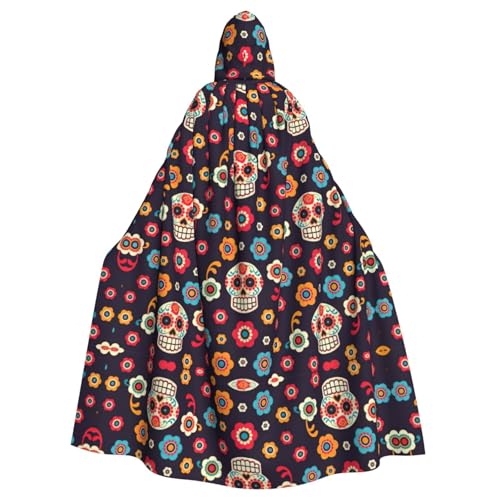 OTTKGGA Sugar Skulls Kapuzenumhang Zauberer Umhang Sensenmann Vampir Party Halloween Erwachsene Cosplay Bühne Kostüme OTTKGGA Sugar Skulls Kapuzenumhang Zauberer Umhang Sensenmann Vampir Party Halloween Erwachsene Cosplay Bühne Kostüme von OTTKGGA