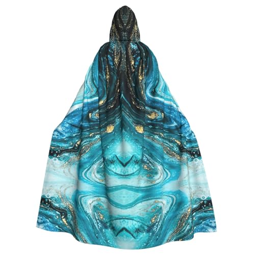 OTTKGGA Umhang mit Kapuze, Türkis, Blau, Gold, Marmor, Zauberer, Umhang, Sensenmann, Vampir-Party, Halloween, Erwachsene, Cosplay, Bühnenkostüme OTTKGGA Umhang mit Kapuze, Türkis, Blau, Gold, Marmor, Zauberer, Umhang, Sensenmann, Vampir-Party, Halloween, Erwachsene, Cosplay, Bühnenkostüme von OTTKGGA