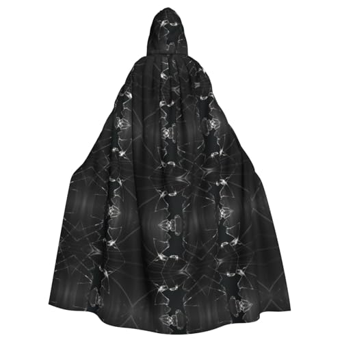 OTTKGGA Umhang mit Kapuze für zerbrochene Fenster, Zauberer-Umhang, Sensenmann, Vampir-Party, Halloween, Erwachsene, Cosplay, Bühnenkostüme von OTTKGGA