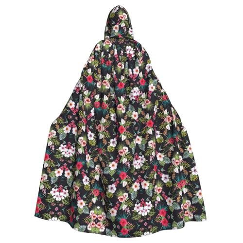 OTTKGGA Umhang mit Kapuze mit Blumenmuster, Zauberer-Umhang, Sensenmann, Vampir-Party, Halloween, Erwachsene, Cosplay, Bühnenkostüme OTTKGGA Umhang mit Kapuze mit Blumenmuster, Zauberer-Umhang, Sensenmann, Vampir-Party, Halloween, Erwachsene, Cosplay, Bühnenkostüme von OTTKGGA