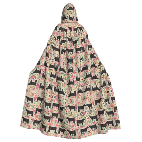 OTTKGGA Umhang mit Kapuze und Blume, Kuh, Zauberer-Umhang, Sensenmann, Vampir-Party, Halloween, Erwachsene, Cosplay, Bühnenkostüme OTTKGGA Umhang mit Kapuze und Blume, Kuh, Zauberer-Umhang, Sensenmann, Vampir-Party, Halloween, Erwachsene, Cosplay, Bühnenkostüme von OTTKGGA