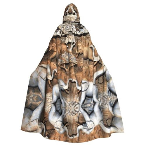 OTTKGGA Umhang mit Kapuze und Elefantenmotiv, Zauberer-Umhang, Sensenmann, Vampir-Party, Halloween, Erwachsene, Cosplay, Bühnenkostüme OTTKGGA Umhang mit Kapuze und Elefantenmotiv, Zauberer-Umhang, Sensenmann, Vampir-Party, Halloween, Erwachsene, Cosplay, Bühnenkostüme von OTTKGGA