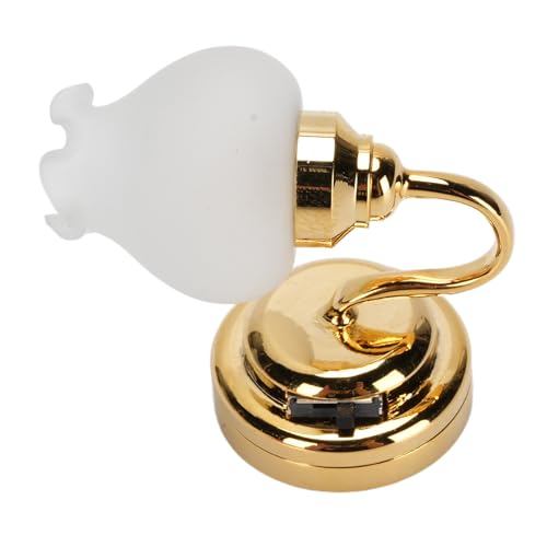 112 Skala Dollhouse Miniatur -LED -Wandlampe mit Schalter, Realistischer Wandleuchter für Wohnzimmer, Mini -Action -Figur Requisite von OUCRIY