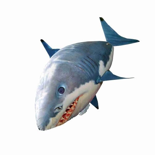 Fernbedienung Flying Shark Toy, RC Aufblasbarer Ballonhai für Kinder mit Controller, Großartiger Innenspaß mit 40 Fuß Reichweite (Blauer Hai) von OUCRIY