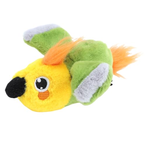 OUCRIY Electric Cat Papa Praot Plüschspielzeug, Flapping Erhöhen Übung Weich Bequem für Häusliche, Interaktive Katzenspielzeug, Gefüllter Papagei mit Elektrischer Funktion, von OUCRIY