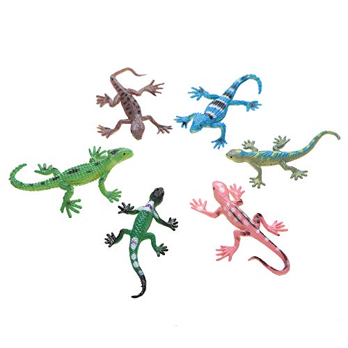 OUCRIY Set 19 × 5 × 5 12 Stück, Modell Reptilien-Eidechse aus weichem Kunststoff, Lernspielzeug für Kleinkinder und Kinder von OUCRIY