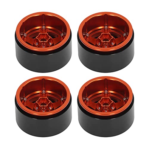 Rc Radnabe, 4 Stück, Felgen aus Aluminiumlegierung, Naben für Universal 1/10, Flachrennen, Drift, RC Auto, Simulation Chenille (Orange) von OUCRIY
