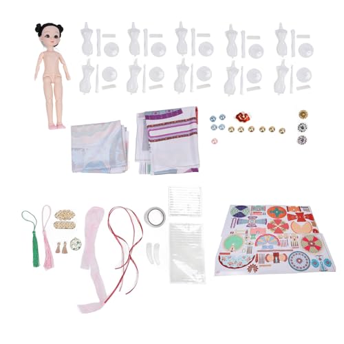 Umfassendes Kit, Puppenkleidung Making -Kit, 10 Mannequins, 30 cm Puppe mit Stoff, Quasten, Bänder und Accessoires, Erforschen Sie die Hanfu -Kultur, Frühe Bildung für Kinder Umfassendes Kit, Puppenkleidung Making -Kit, 10 Mannequins, 30 cm Puppe mit Stoff, Quasten, Bänder und Accessoires, Erforschen Sie die Hanfu -Kultur, Frühe Bildung für Kinder von OUCRIY