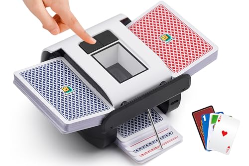 OUFUYU Kartenmischmaschine Elektrische, Automatischer Kartenmischer für 1–2 Decks One-Press Auto & Manueller Wiederaufladbar 2000mAh Geräuscharm für Poker UNO Blackjack Skip-BO Phase 10 Texas Hold'em OUFUYU Kartenmischmaschine Elektrische, Automatischer Kartenmischer für 1–2 Decks One-Press Auto & Manueller Wiederaufladbar 2000mAh Geräuscharm für Poker UNO Blackjack Skip-BO Phase 10 Texas Hold'em von OUFUYU