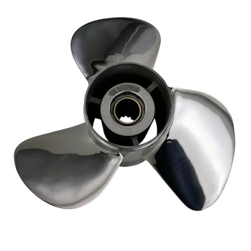 Außenbordpropeller aus Edelstahl, 11 1/8 x 13, OEM-Passform for Motoren von 25–60 PS, 3-Blatt, 69W-45945-00-EL, 13 Keilzähne Ersetzen Sie Ihre Stütze von OUHFCASN