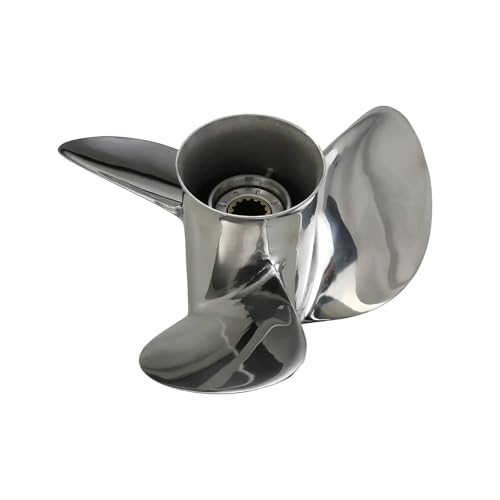Außenbordpropeller aus Edelstahl, 11 1/8 x 14, OEM-Passform for Motoren von 25–60 PS, 3-Blatt, Ref.-Nr. 697-45970-00-98, 13 Keilzähne Ersetzen Sie Ihre Stütze Außenbordpropeller aus Edelstahl, 11 1/8 x 14, OEM-Passform for Motoren von 25–60 PS, 3-Blatt, Ref.-Nr. 697-45970-00-98, 13 Keilzähne Ersetzen Sie Ihre Stütze von OUHFCASN