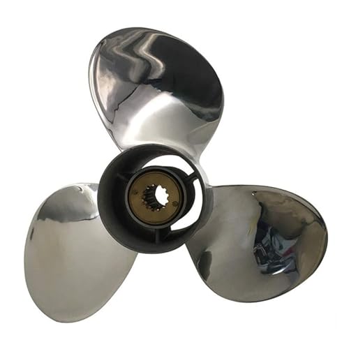 Außenbordpropeller aus Edelstahl, 11-1/8 x 14, passend for Motoren mit 30–70 PS, 3 Blätter, 13 Keilzähne Ersetzen Sie Ihre Stütze Außenbordpropeller aus Edelstahl, 11-1/8 x 14, passend for Motoren mit 30–70 PS, 3 Blätter, 13 Keilzähne Ersetzen Sie Ihre Stütze von OUHFCASN