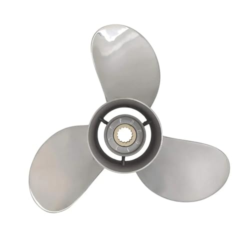 Außenbordpropeller aus Edelstahl, 13 x 19, OEM-Passform, for Motoren mit 60–115 PS, 3 Blätter, 15 Keilzähne Ersetzen Sie Ihre Stütze von OUHFCASN