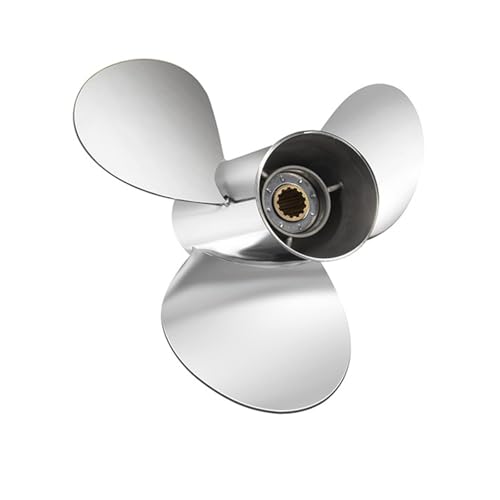 Außenbordpropeller aus Edelstahl 11 5/8 X 11-G Passend for Motoren mit 40–60 PS, 3-Blatt 663-45947-02-EL, 13 Keilzähne Ersetzen Sie Ihre Stütze von OUHFCASN