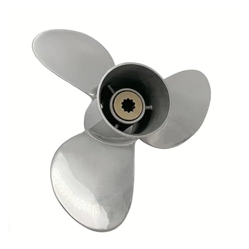Propeller 9 1/4x9 Passend for Außenborder 9,9 PS - 15 PS 3-Blatt Edelstahl, 58100-93723-019 Ersetzen Sie Ihre Stütze von OUHFCASN