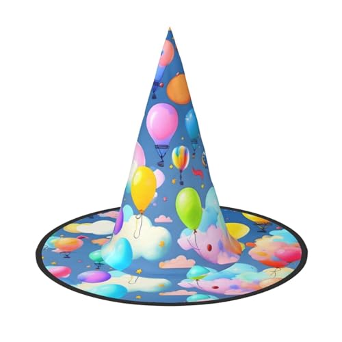 Bunte Luftballons, Halloween-Hexenhut, bequem und langlebig, geeignet für Partys, Rollenspiele und Karneval Bunte Luftballons, Halloween-Hexenhut, bequem und langlebig, geeignet für Partys, Rollenspiele und Karneval von OUInbvv