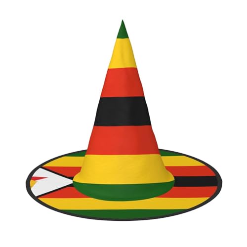 Flagge von Simbabwe Halloween Hexenhut 1 bequem und langlebig geeignet für Party Rollenspiel und Karneval von OUInbvv