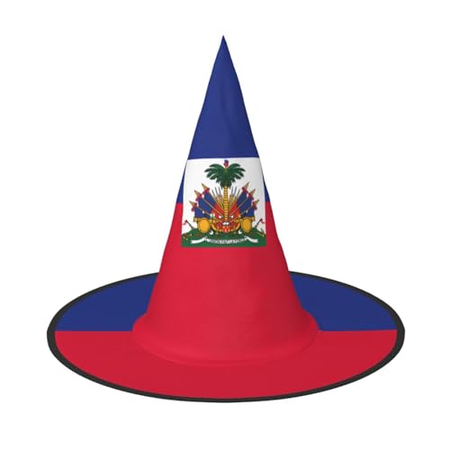 Haitianische Flagge, Halloween-Hexenhut, bequem und langlebig, geeignet für Party, Rollenspiele und Karneval Haitianische Flagge, Halloween-Hexenhut, bequem und langlebig, geeignet für Party, Rollenspiele und Karneval von OUInbvv