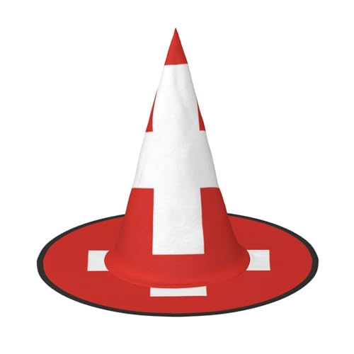 Halloween-Hexenhut mit Schweizer Flagge, bequem und langlebig, geeignet für Party-Rollenspiele und Karneval Halloween-Hexenhut mit Schweizer Flagge, bequem und langlebig, geeignet für Party-Rollenspiele und Karneval von OUInbvv
