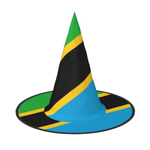 Halloween-Hexenhut mit Tansania-Flagge, bequem und langlebig, geeignet für Party-Rollenspiele und Karneval Halloween-Hexenhut mit Tansania-Flagge, bequem und langlebig, geeignet für Party-Rollenspiele und Karneval von OUInbvv