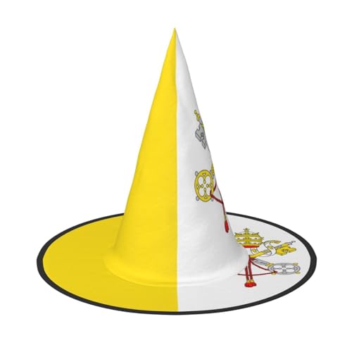 Halloween-Hexenhut mit Vatikan-Flagge, bequem und langlebig, geeignet für Party, Rollenspiele und Karneval Halloween-Hexenhut mit Vatikan-Flagge, bequem und langlebig, geeignet für Party, Rollenspiele und Karneval von OUInbvv