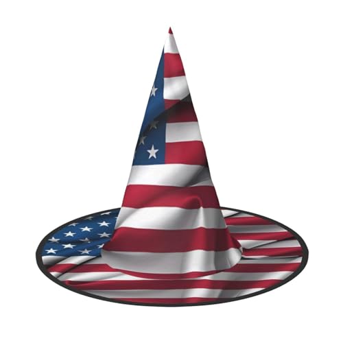 Halloween-Hexenhut mit amerikanischer Flagge, bequem und langlebig, geeignet für Party-Rollenspiele und Karneval Halloween-Hexenhut mit amerikanischer Flagge, bequem und langlebig, geeignet für Party-Rollenspiele und Karneval von OUInbvv