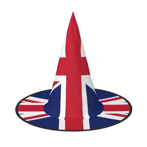 Halloween-Hexenhut mit britischer Flagge, bequem und langlebig, geeignet für Party-Rollenspiele und Karneval von OUInbvv