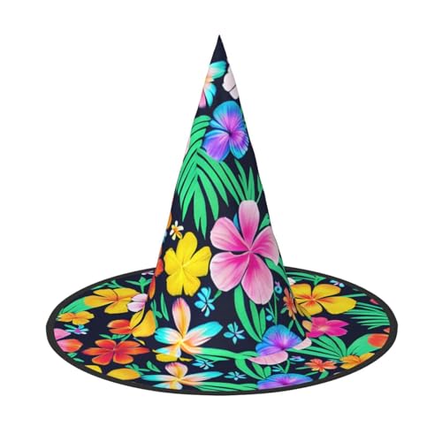 Halloween-Hexenhut mit bunten Blumen, bequem und langlebig, geeignet für Partys, Rollenspiele und Karneval Halloween-Hexenhut mit bunten Blumen, bequem und langlebig, geeignet für Partys, Rollenspiele und Karneval von OUInbvv