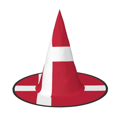 Halloween-Hexenhut mit dänischer Flagge, bequem und langlebig, geeignet für Party-Rollenspiele und Karneval Halloween-Hexenhut mit dänischer Flagge, bequem und langlebig, geeignet für Party-Rollenspiele und Karneval von OUInbvv