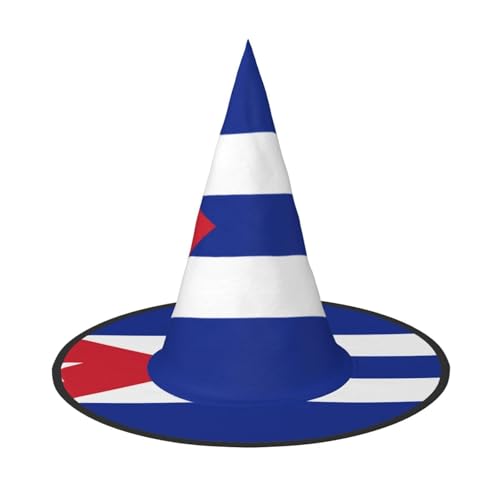 Halloween-Hexenhut mit kubanischer Flagge, bequem und langlebig, geeignet für Party-Rollenspiele und Karneval von OUInbvv