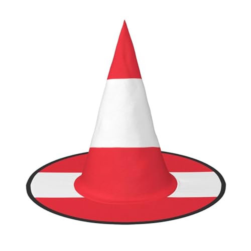 Halloween-Hexenhut mit österreichischer Flagge, bequem und langlebig, geeignet für Party-Rollenspiele und Karneval Halloween-Hexenhut mit österreichischer Flagge, bequem und langlebig, geeignet für Party-Rollenspiele und Karneval von OUInbvv