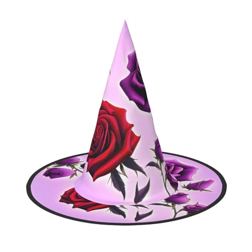 Halloween-Hexenhut mit roten und violetten Rosen, 3 Stück, bequem und langlebig, geeignet für Partys, Rollenspiele und Karneval Halloween-Hexenhut mit roten und violetten Rosen, 3 Stück, bequem und langlebig, geeignet für Partys, Rollenspiele und Karneval von OUInbvv